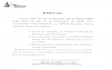 Convocatória para Assembleia Geral Ordinária 2018