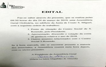 Convocatória para Assembleia Geral Ordinária 2019